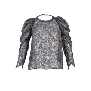 Ba&sh Cadia Polka Dot Sheer Blouse in Black Silk